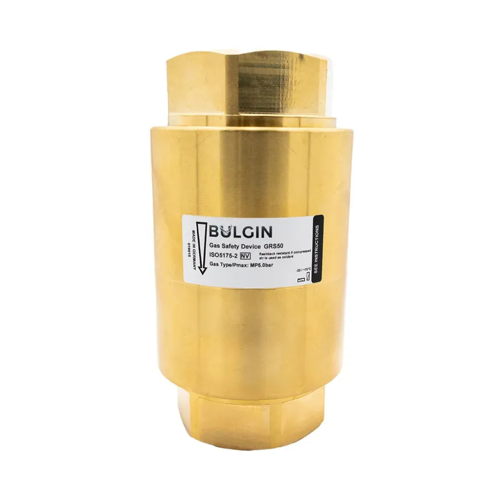 Bulgin GRS32 brass gas flashback arrestor with 1-inch BSP female connection, safety valve for gas systems