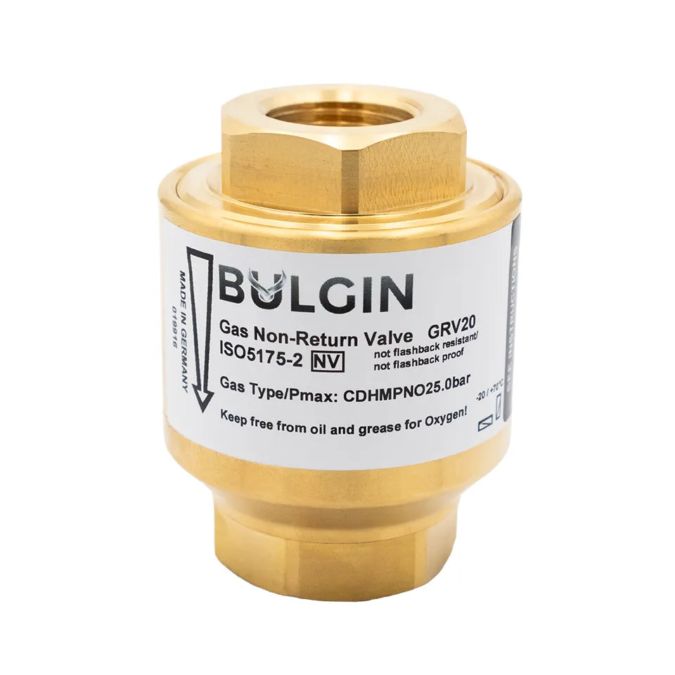 Bulgin GRS50 brass gas flashback arrestor with 1½ inch BSP female connection, part of valves and safety equipment, for gas safety.