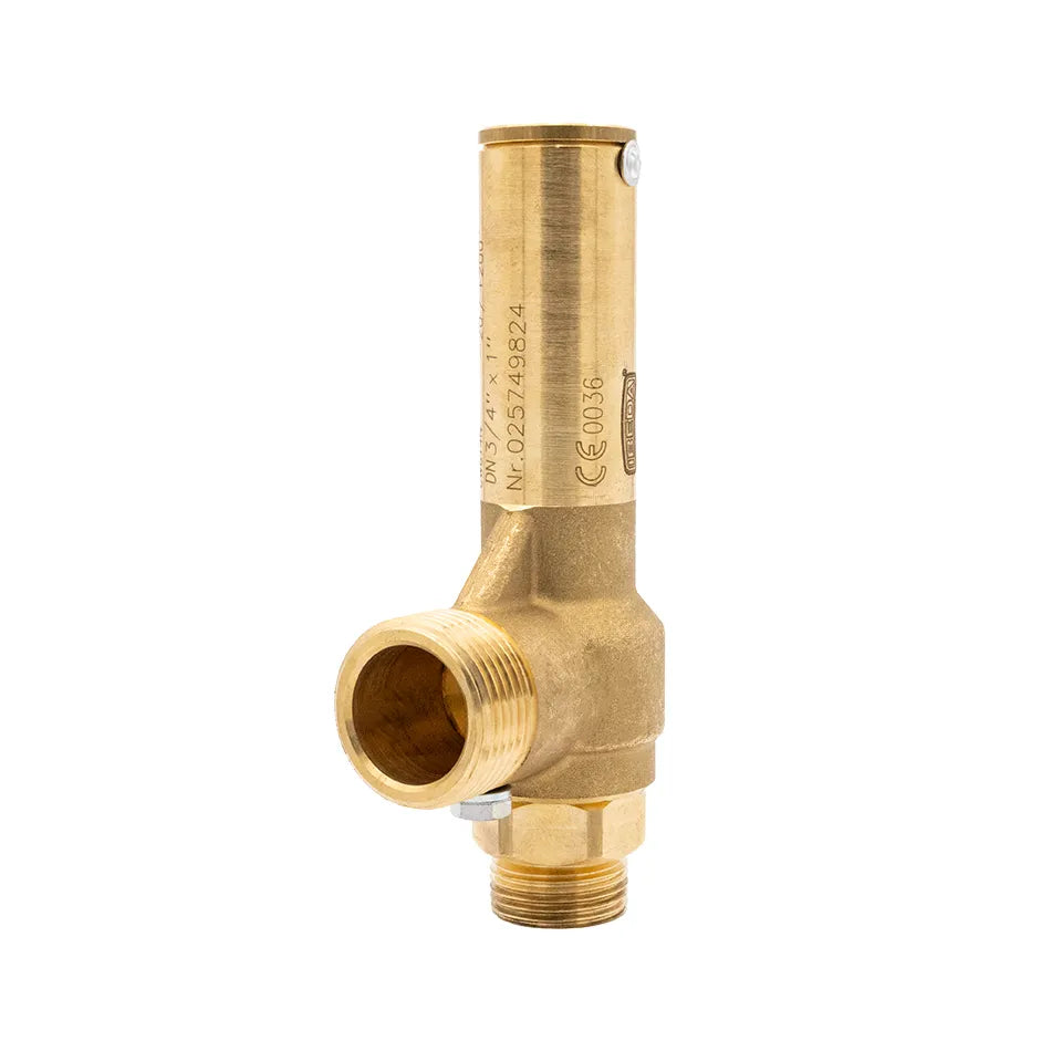 Bulgin G14/S gas pressure relief valve in brass with 3/4 inch BSP male fitting, rated for 16 bar, used in safety and pressure systems.