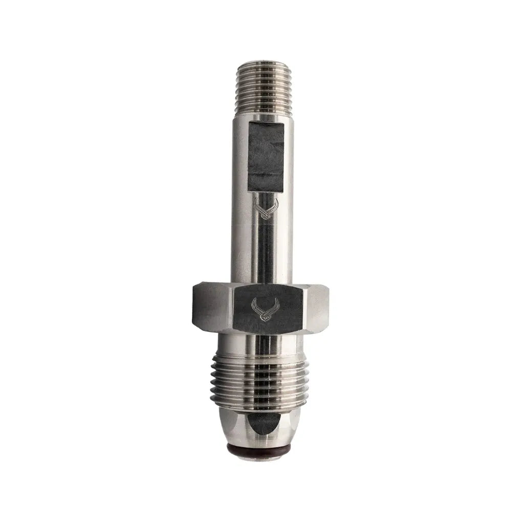 Bulgin SS316 Type 10 gas cylinder connection nut and stem set, 90mm length, for secure hose and gas cylinder connection.